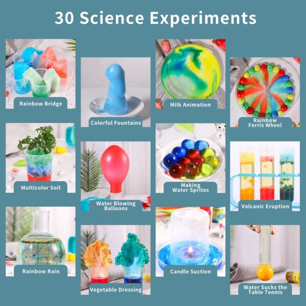 Discover Science Chemistry Lab Station Science Kit Sample Experiment list with pictures