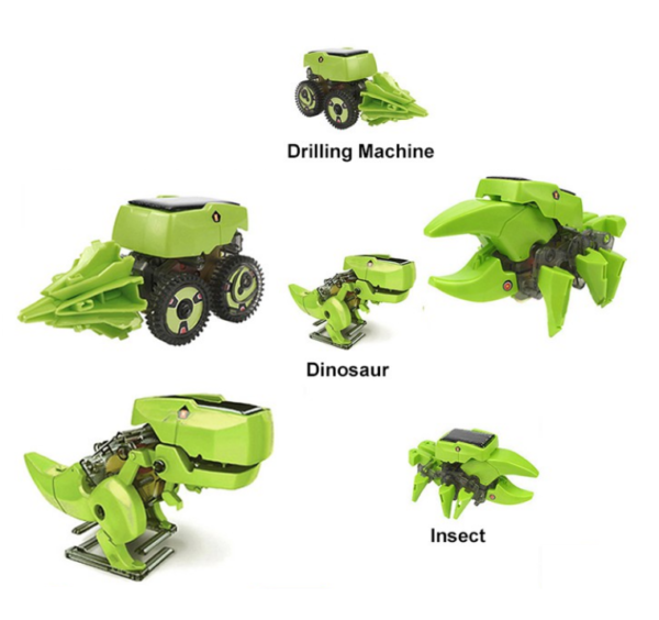 3 in 1 Solar Powered Kit finished product samples drilling machine dinosaur insect