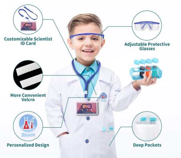 Discover Science Costume Kit with Lab Gown included costume accessories