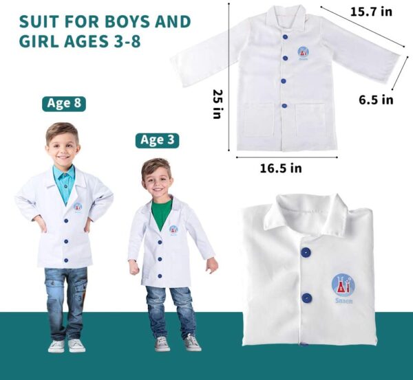 Discover Science Costume Kit with Lab Gown size for reference