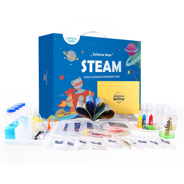 STEAM Bear Science Experiment Kit box with contents