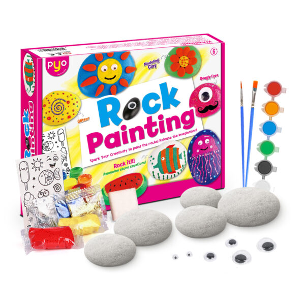 Rock Painting Kit outer box with contents arts & crafts kit